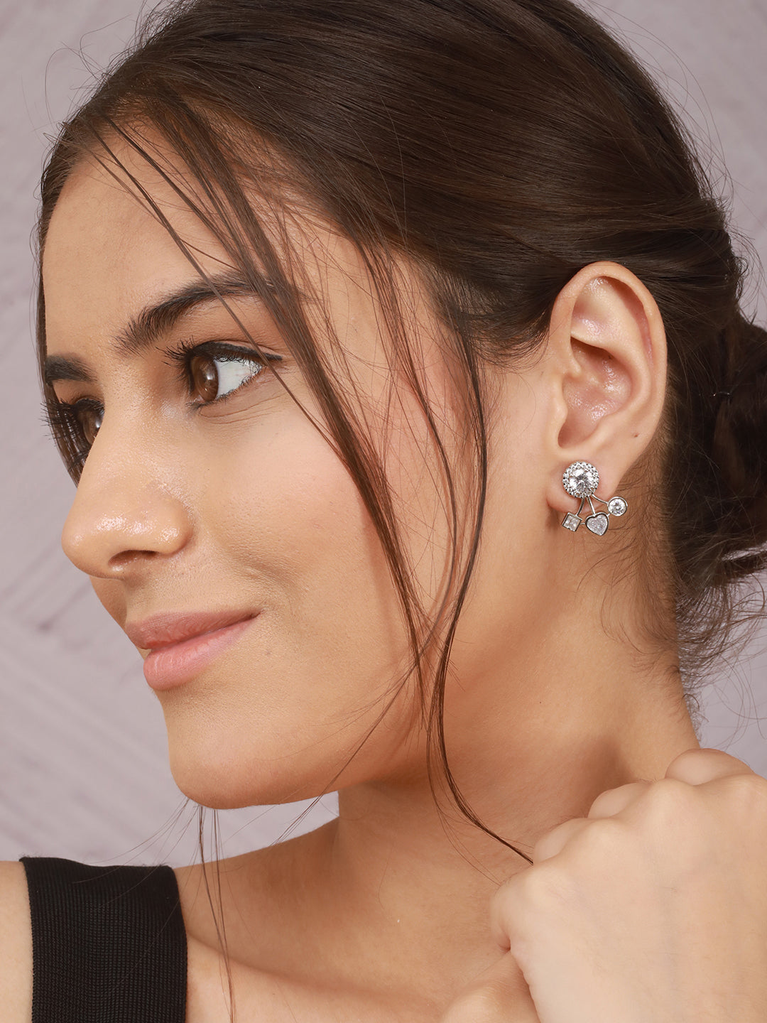 925 Sterling Silver Cubic Zirconia  Solitaire Drop Earrings